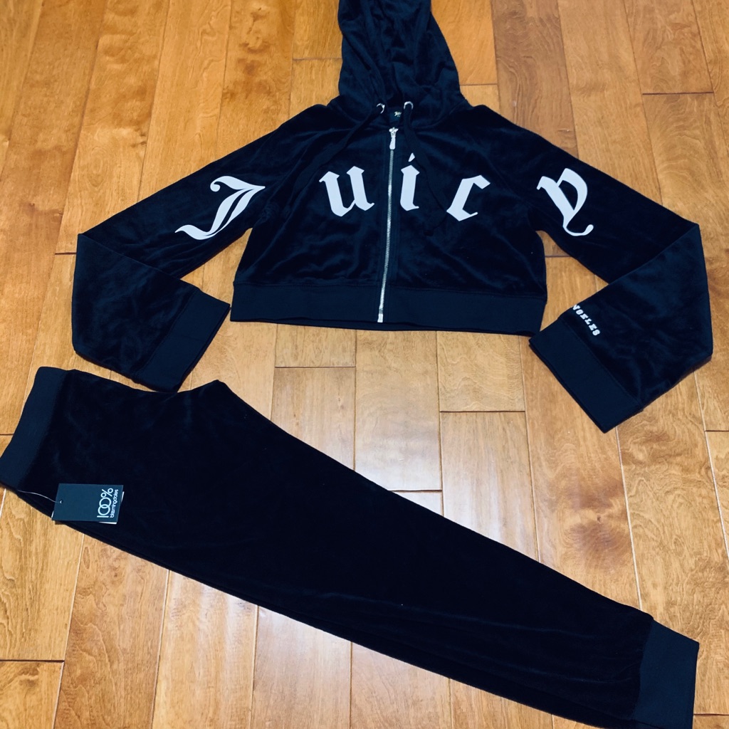 Juicy Couture Logo Cropped Hoodie & Pant